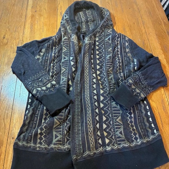 JOHNNY WAS Biya Women's Black 100% heavy cotton cardigan - Picture 6 of 6